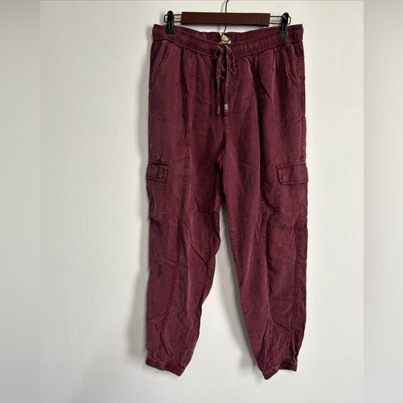 Faded Glory Women's M Joggers Lyocell Lightweight Red Cargo Drawstring Grunge - Picture 1 of 16
